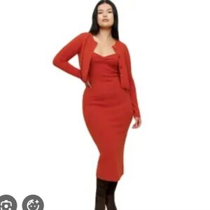 Reformation Rena Cashmere Set — Dress and Cardigan